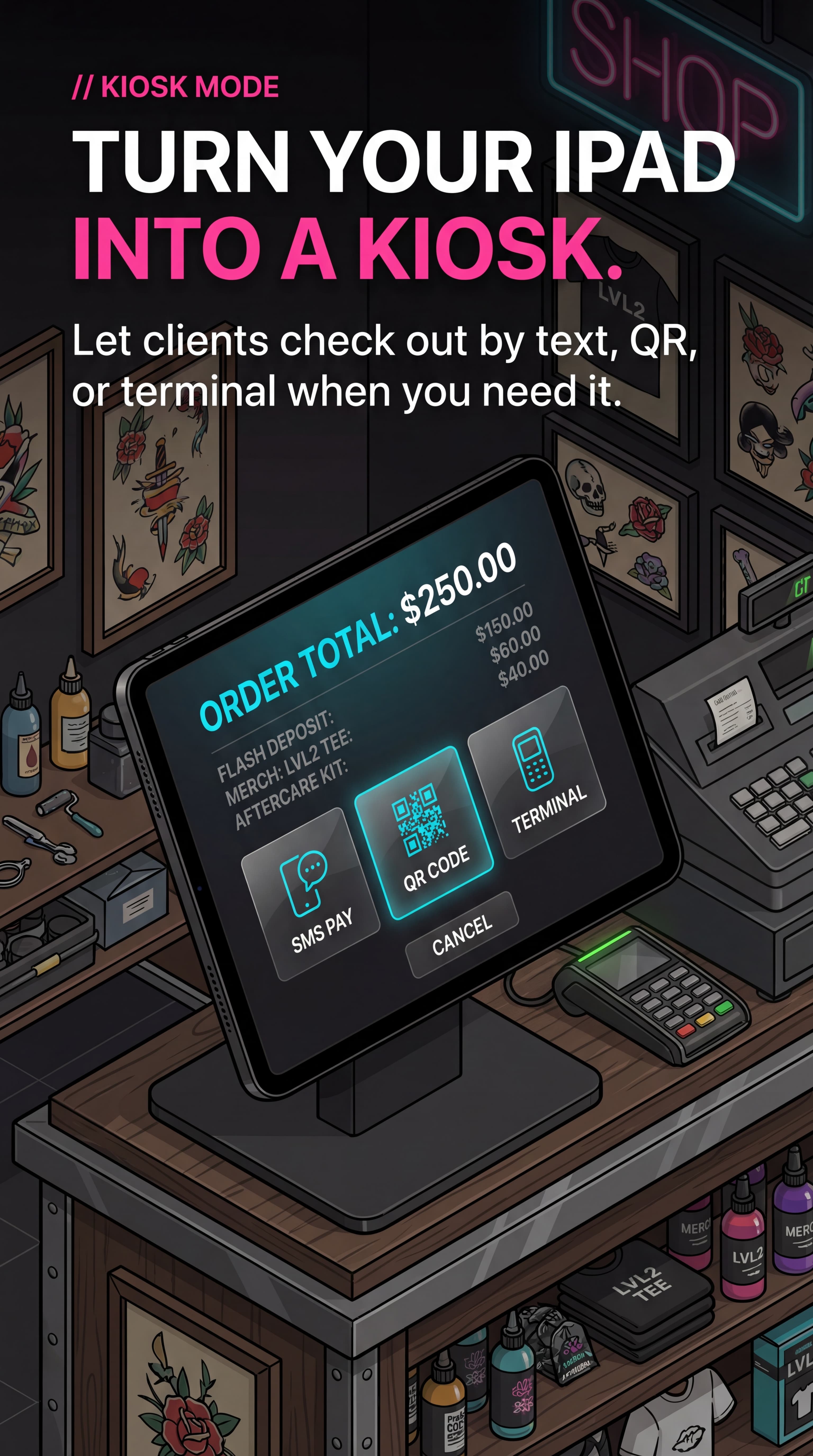 LVL2 kiosk illustration