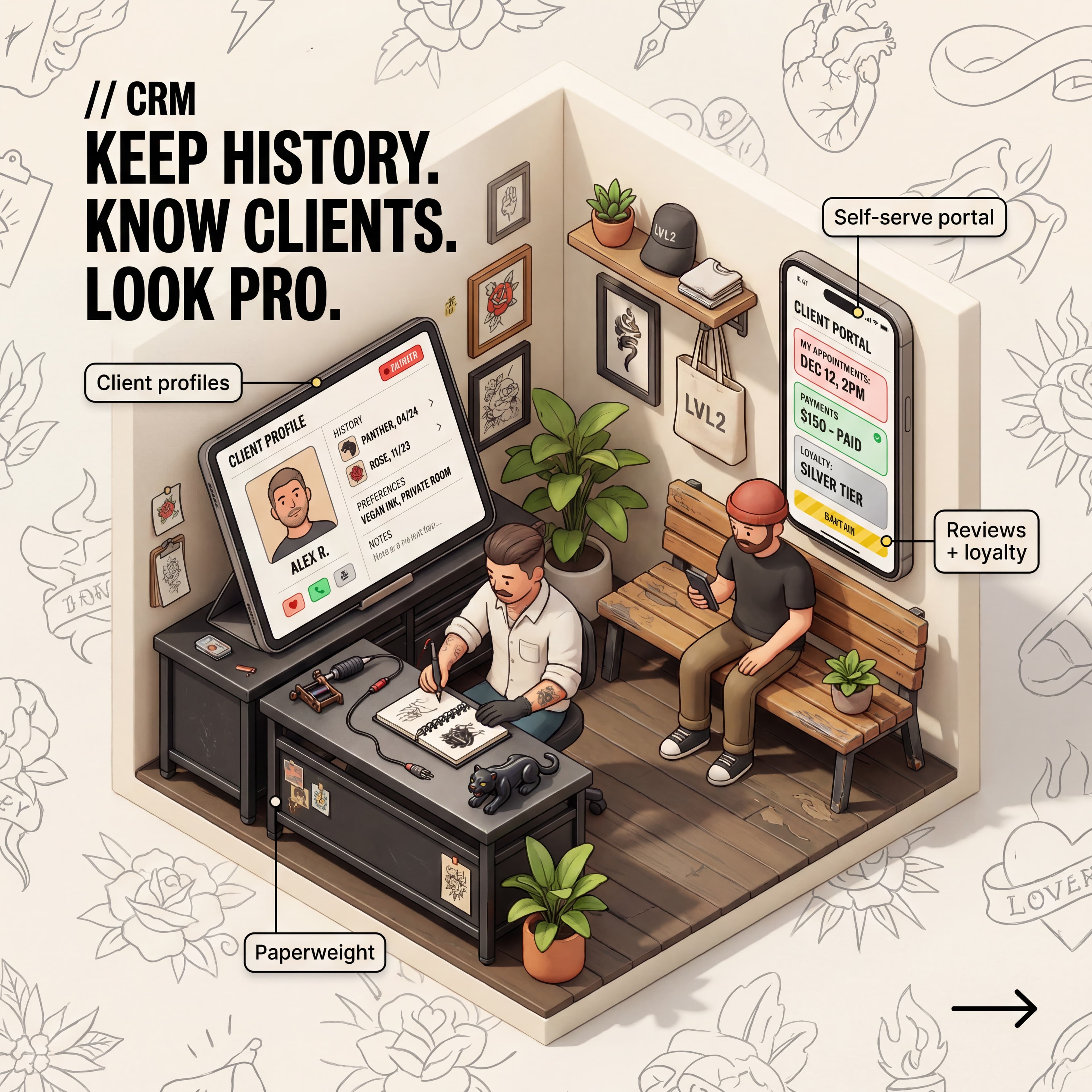 LVL2 client CRM portal illustrated feature image