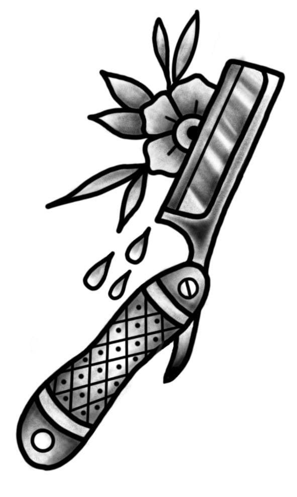 Traditional razor flash design.
